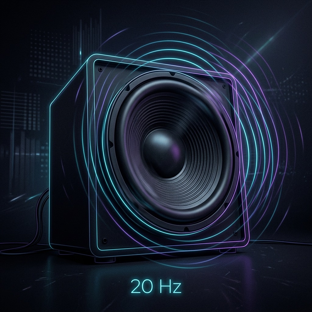 20 Hz Test Tones frequency visualization